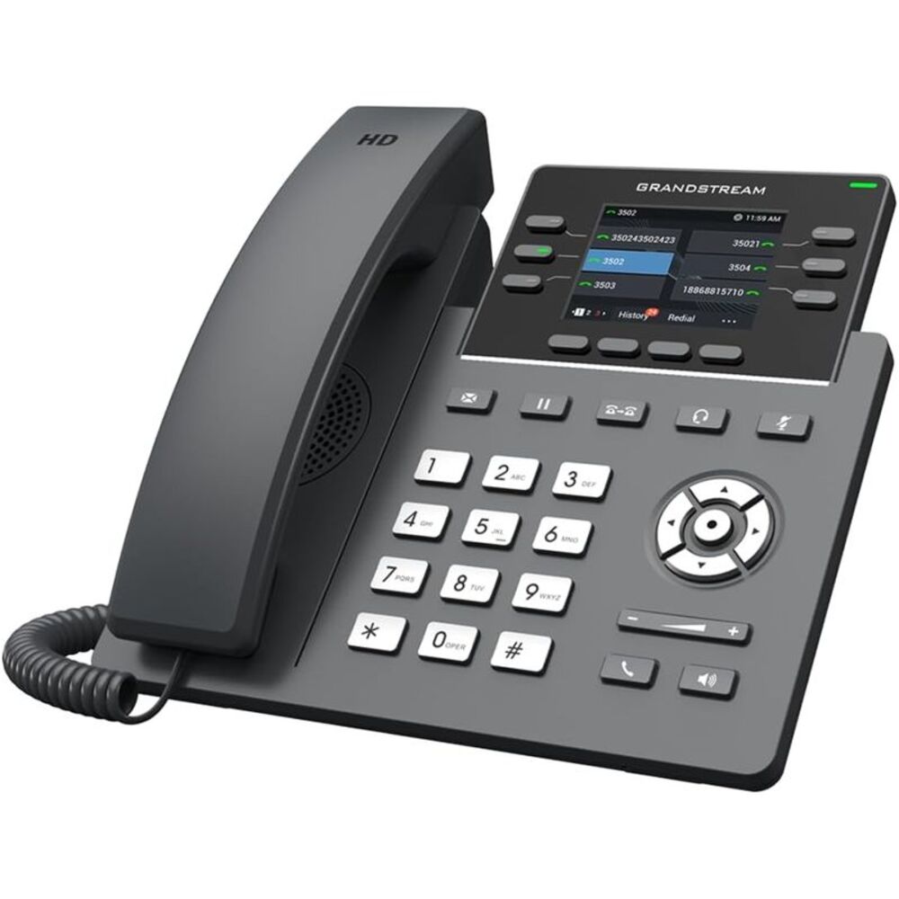 Grandstream GRP2613 Dual Port 2.8" IP Phone w/ 6 Lines & 4 SIP Accounts - Black